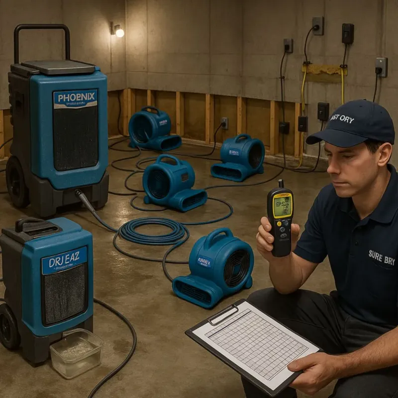 Structural Drying and Dehumidification process in Wheaton, IL